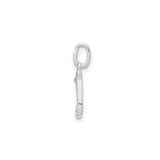 Sterling Silver J Pendant Charm, Polished Alphabet Initial Jewelry for Women or Unisex