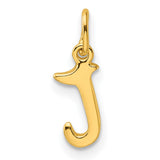 Polished Letter J Initial Charm Pendant in Real 925 Sterling SIlver