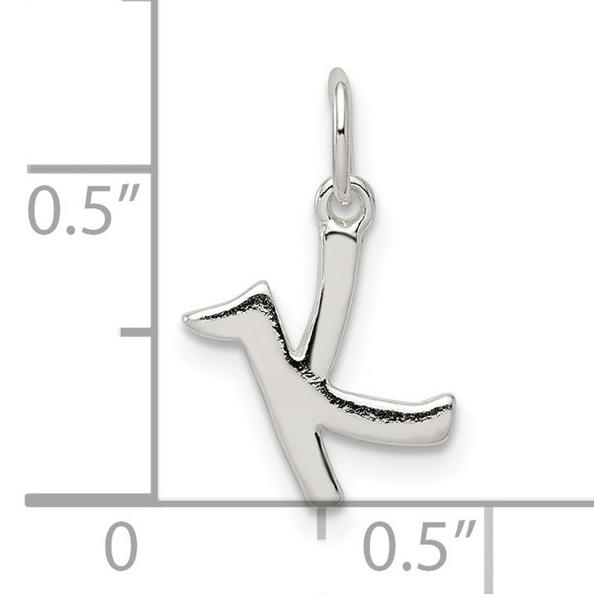 Initial K Charm Pendant in Real 925 Sterling Silver