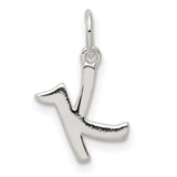 Initial K Charm Pendant in Real 925 Sterling Silver