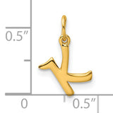 Polished Letter K Initial Charm Pendant in Real 925 Sterling SIlver