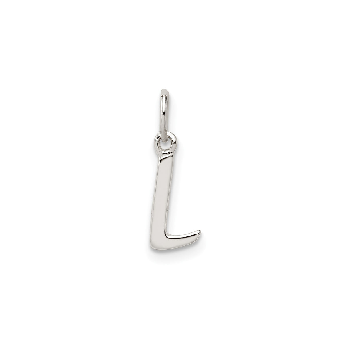 Sterling Silver Initial L Pendant, Sleek Modern Letter Charm for Women and Unisex Wear
