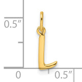 Polished Letter L Initial Charm Pendant in Real 925 Sterling SIlver