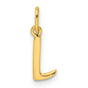 Polished Letter L Initial Charm Pendant in Real 925 Sterling SIlver
