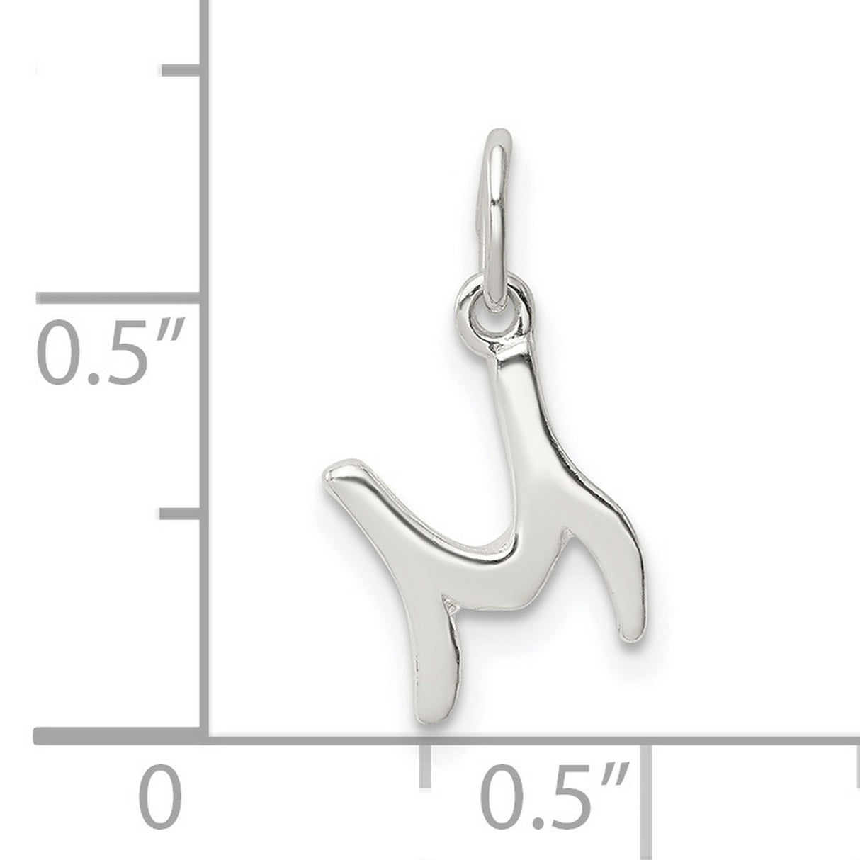 Initial M Charm Pendant in Real 925 Sterling Silver