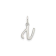 Sterling Silver Initial N Pendant, Script Style Letter Charm, Dainty Monogram Jewelry for Women