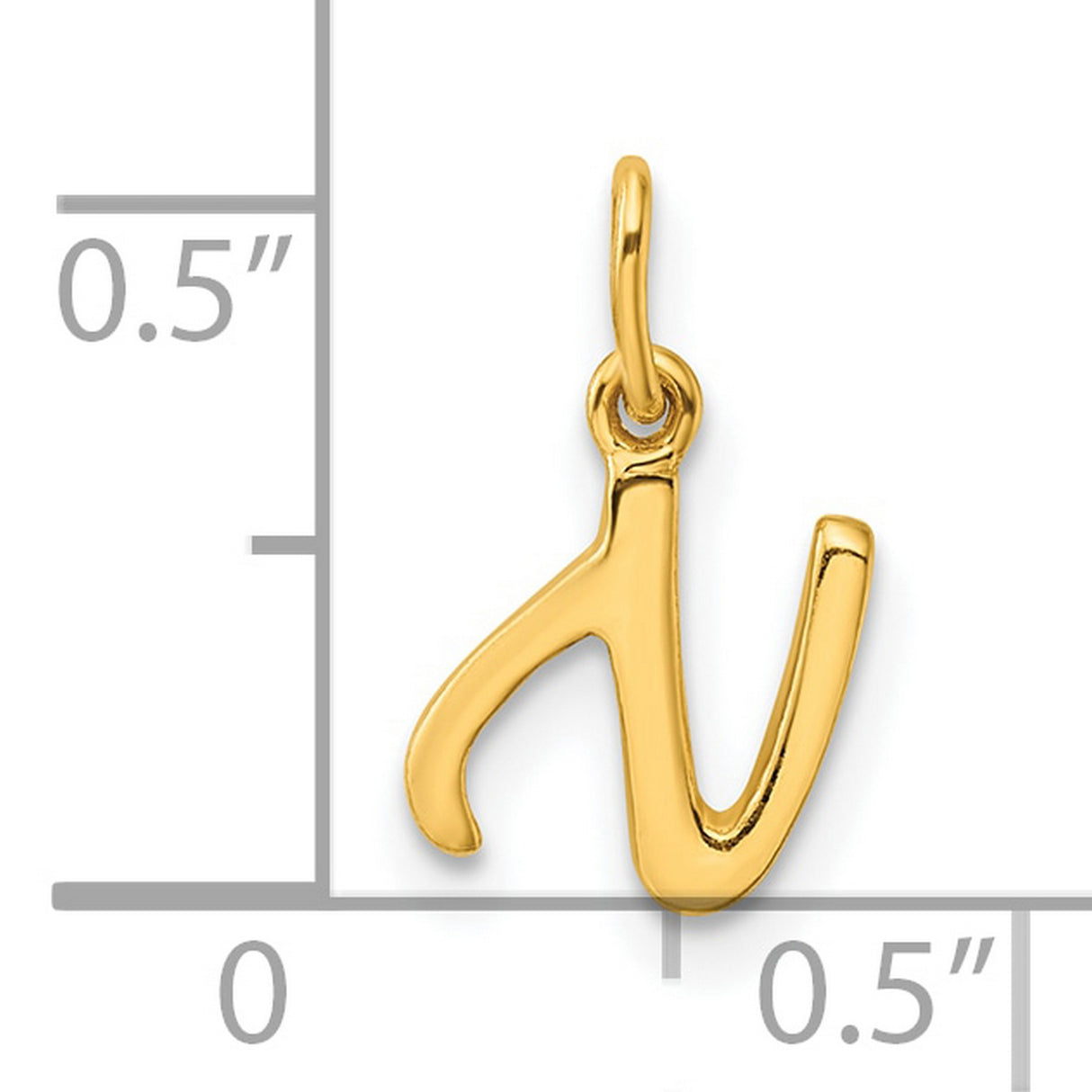 Polished Letter N Initial Charm Pendant in Real 925 Sterling SIlver