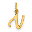 Polished Letter N Initial Charm Pendant in Real 925 Sterling SIlver