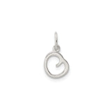 Sterling Silver G Initial Pendant Charm, Open Script Monogram Design for Women