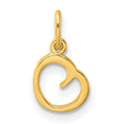 Polished Letter O Initial Charm Pendant in Real 925 Sterling SIlver