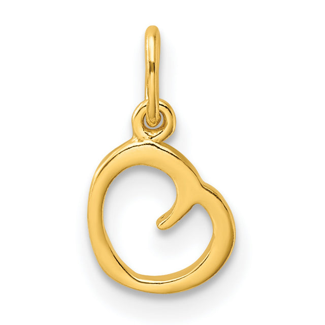 Polished Letter O Initial Charm Pendant in Real 925 Sterling SIlver