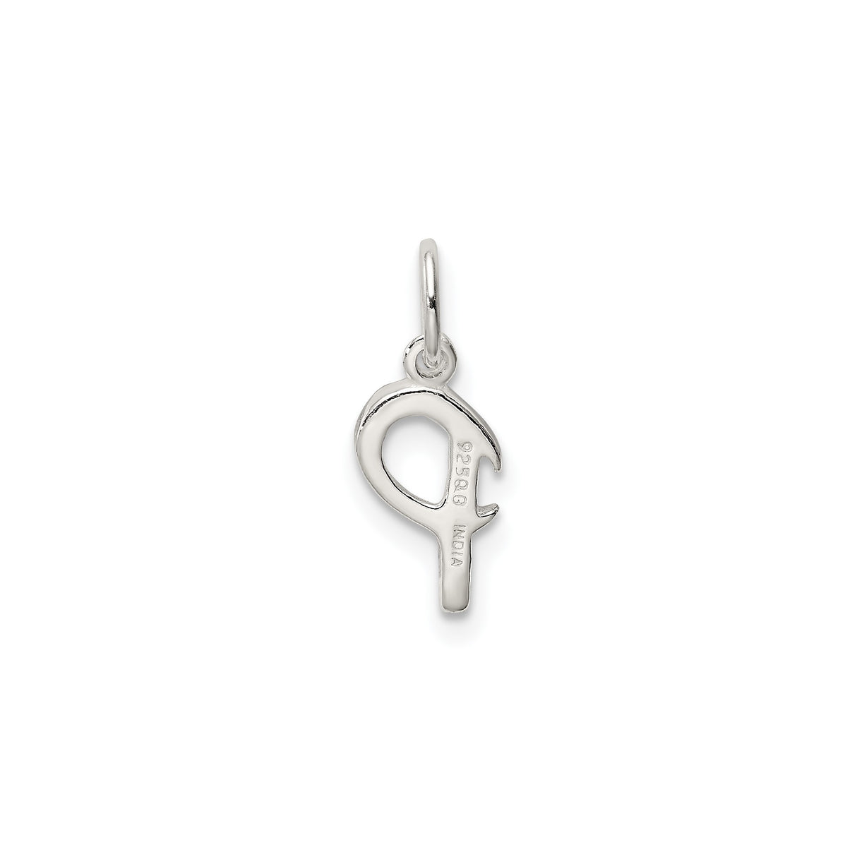 Sterling Silver Letter P Pendant Charm, Lowercase Initial, Minimalist Monogram Jewelry