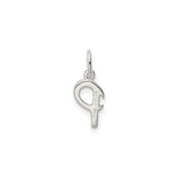 Sterling Silver Letter P Pendant Charm, Lowercase Initial, Minimalist Monogram Jewelry