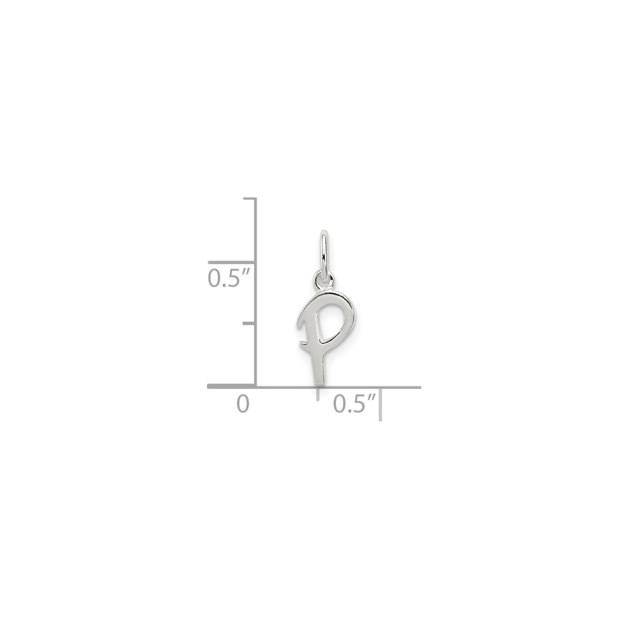 Sterling Silver Letter P Pendant Charm, Lowercase Initial, Minimalist Monogram Jewelry
