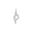 Sterling Silver Letter P Pendant Charm, Lowercase Initial, Minimalist Monogram Jewelry