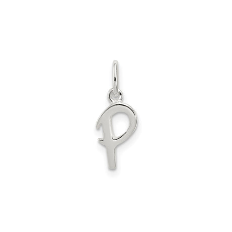 Sterling Silver Letter P Pendant Charm, Lowercase Initial, Minimalist Monogram Jewelry