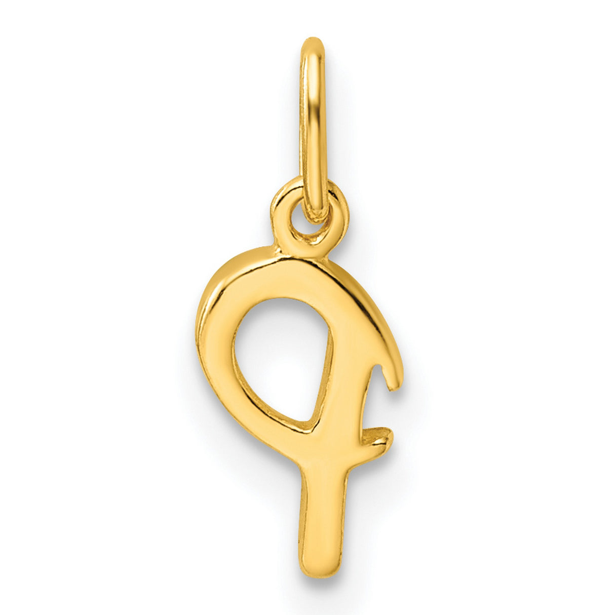 Polished Letter P Initial Charm Pendant in Real 925 Sterling SIlver
