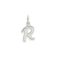 Sterling Silver Letter R Pendant Charm, Cursive Script Initial Jewelry for Women or Unisex Wear