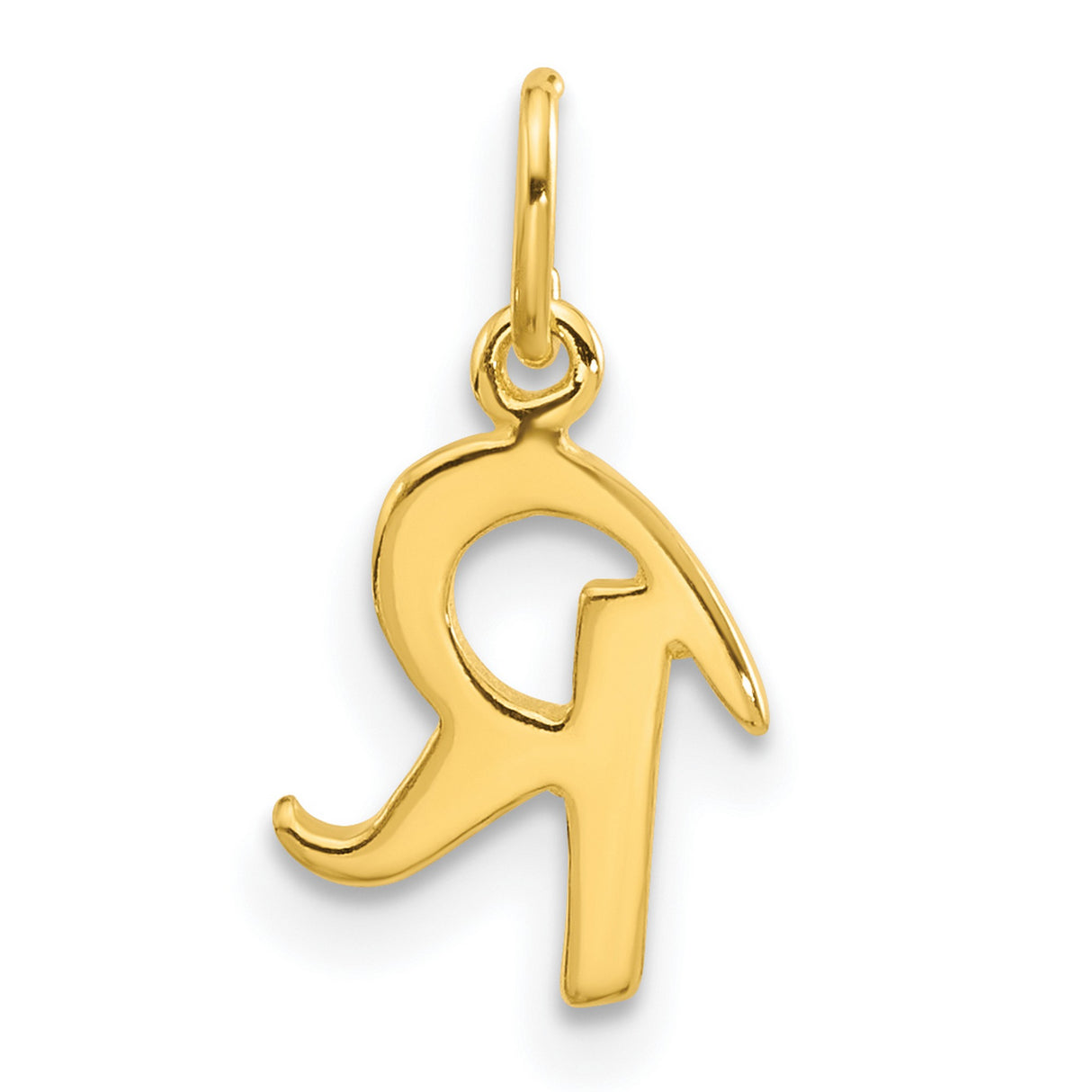 Polished Letter R Initial Charm Pendant in Real 925 Sterling SIlver