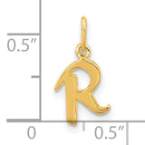 Polished Letter R Initial Charm Pendant in Real 925 Sterling SIlver
