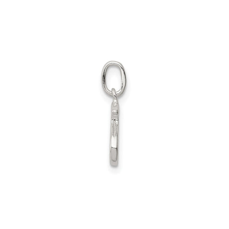 Sterling Silver S Pendant, Polished Initial Letter Charm, Monogram Jewelry for Women or Unisex