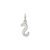 Sterling Silver S Pendant, Polished Initial Letter Charm, Monogram Jewelry for Women or Unisex