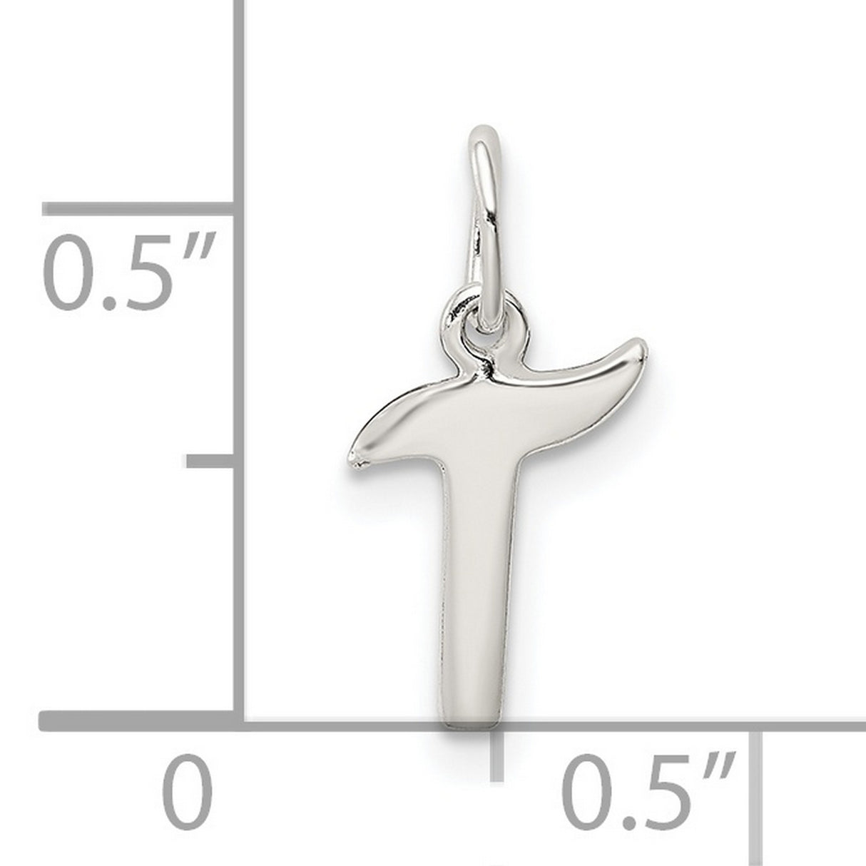 Initial T Charm Pendant in Real 925 Sterling Silver