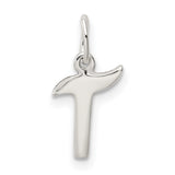 Initial T Charm Pendant in Real 925 Sterling Silver