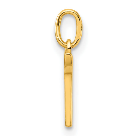 Polished Letter T Initial Charm Pendant in Real 925 Sterling SIlver