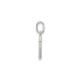 Sterling Silver Initial V Pendant Charm, Polished Letter Design for Women or Unisex Jewelry