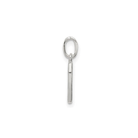 Sterling Silver Initial V Pendant Charm, Polished Letter Design for Women or Unisex Jewelry