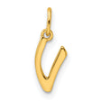 Polished Letter V Initial Charm Pendant in Real 925 Sterling SIlver