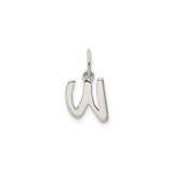 Sterling Silver Letter W Pendant, Script Alphabet Charm for Women or Unisex Wear