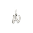 Sterling Silver Letter W Pendant, Script Alphabet Charm for Women or Unisex Wear