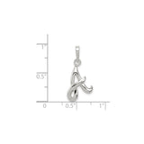 Sterling Silver Initial A Pendant Charm, Cursive Script Letter Monogram Design
