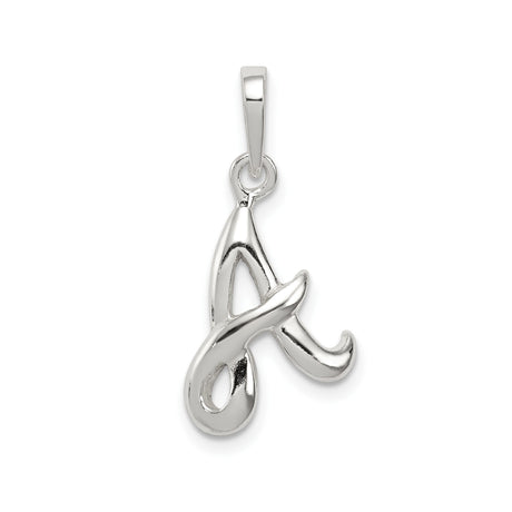 Sterling Silver Initial A Pendant Charm, Cursive Script Letter Monogram Design