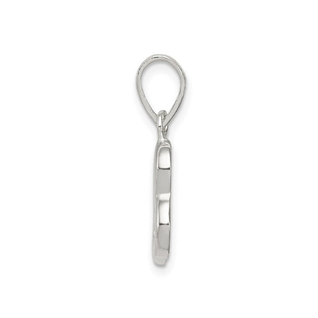 Sterling Silver Letter B Pendant, Script Initial Charm Necklace for Women