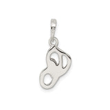 Sterling Silver Pendant with Openwork Hand and ASL ILY Symbol, American Sign Language Theme