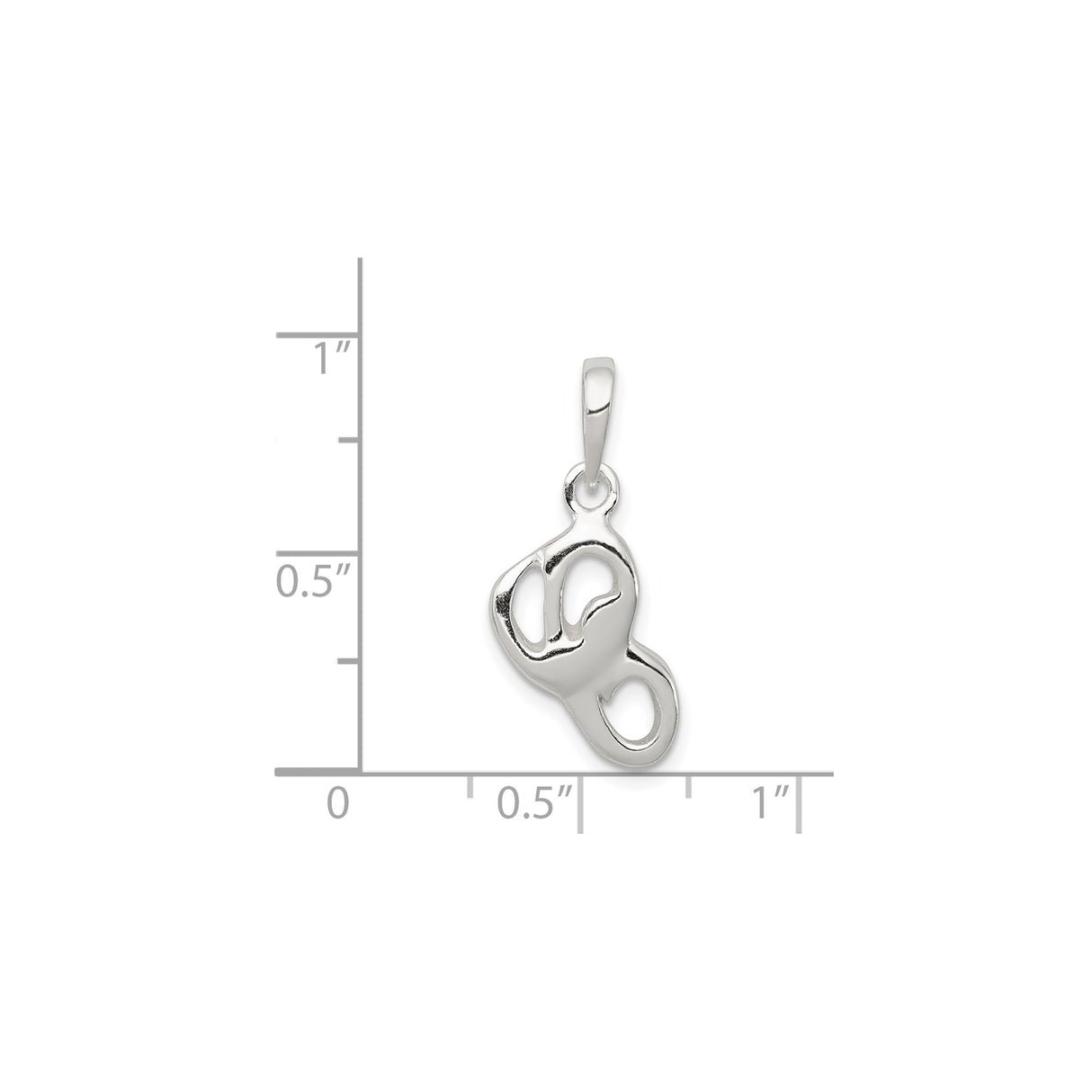 Sterling Silver Pendant with Openwork Hand and ASL ILY Symbol, American Sign Language Theme