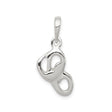 Sterling Silver Pendant with Openwork Hand and ASL ILY Symbol, American Sign Language Theme