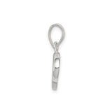 Sterling Silver Letter P Pendant with Polished Modern Script Design