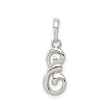 Sterling Silver Pendant with Flowing Swirl Design Symbolizing Eternal Love and Unity