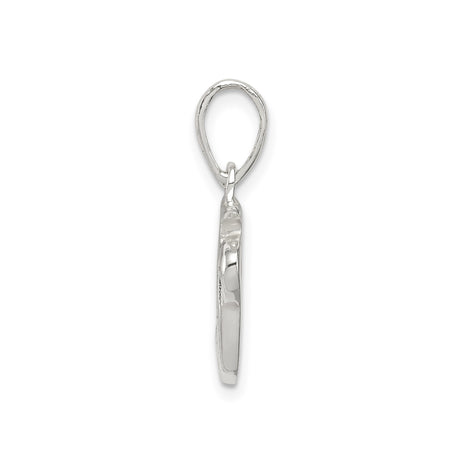 Sterling Silver Script Letter J Pendant, Cursive Initial Charm for Women