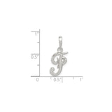 Sterling Silver Script Letter J Pendant, Cursive Initial Charm for Women