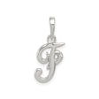 Sterling Silver Script Letter J Pendant, Cursive Initial Charm for Women