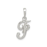 Sterling Silver Script Letter J Pendant, Cursive Initial Charm for Women