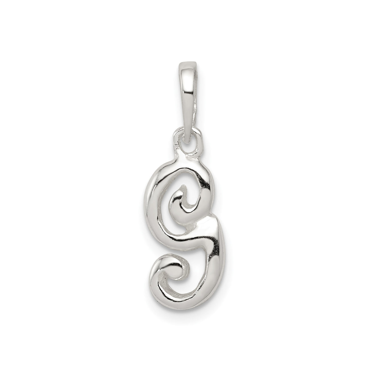 Sterling Silver Pendant with Abstract Swirl Design, Modern Boho Sculptural Style for Women