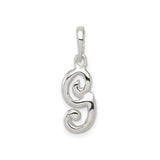 Sterling Silver Pendant with Abstract Swirl Design, Modern Boho Sculptural Style for Women