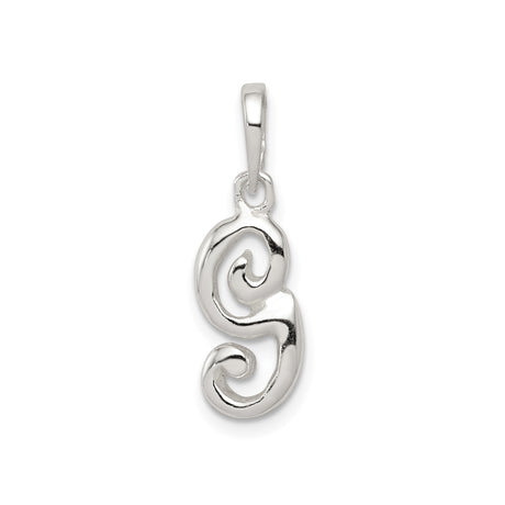 Sterling Silver Pendant with Abstract Swirl Design, Modern Boho Sculptural Style for Women