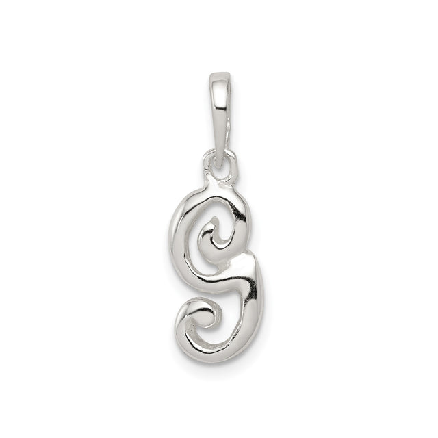 Sterling Silver Pendant with Abstract Swirl Design, Modern Boho Sculptural Style for Women